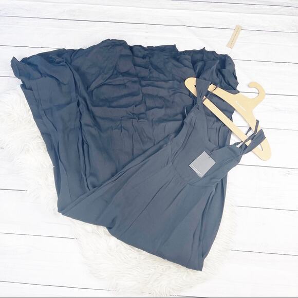 Reformation Womens Poppy Dress in Black Cold Shoulder Sweetheart Neckline Size 2 - Picture 2 of 5